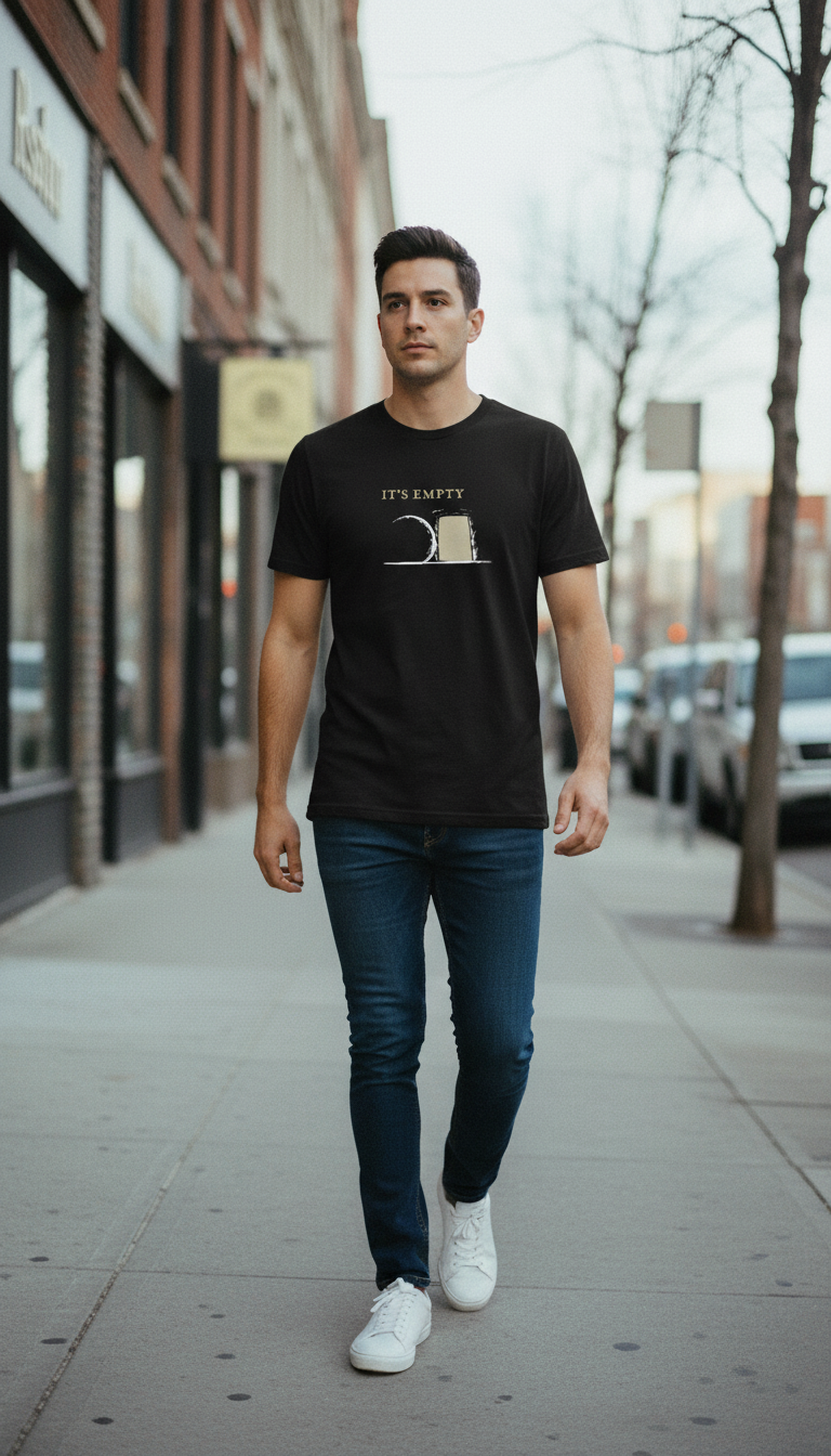 It’s Empty Tee (AU Dark Edition) | Minimal Christian T-Shirt | Logos Threads