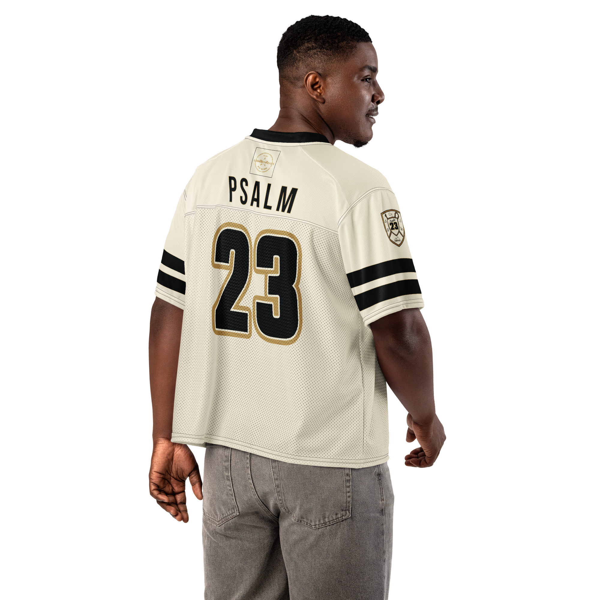 Psalm 23 Football Jersey (Light Edition) | Minimal Christian Football Jersey | Logos Threads