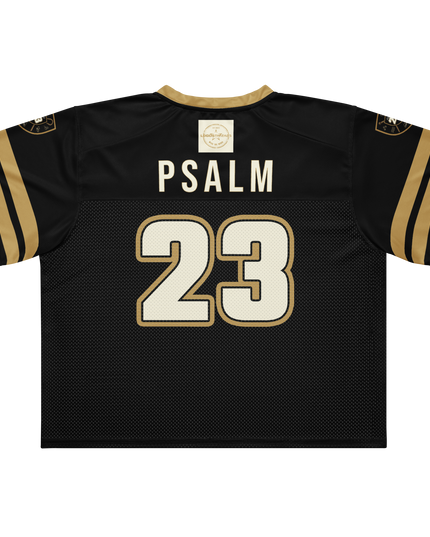 Psalm 23 Football Jersey (Dark Edition) | Minimal Christian Football Jersey | Logos Threads