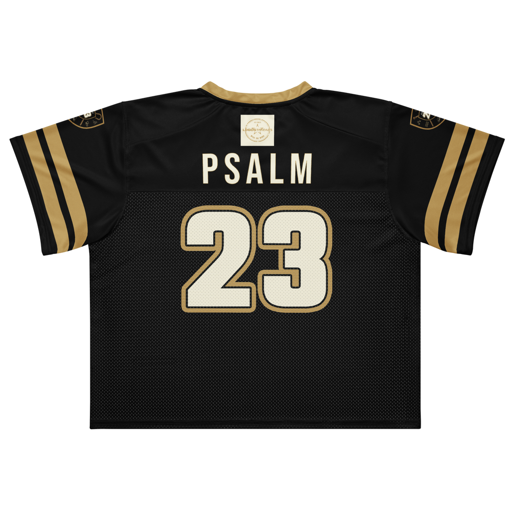 Psalm 23 Football Jersey (Dark Edition) | Minimal Christian Football Jersey | Logos Threads