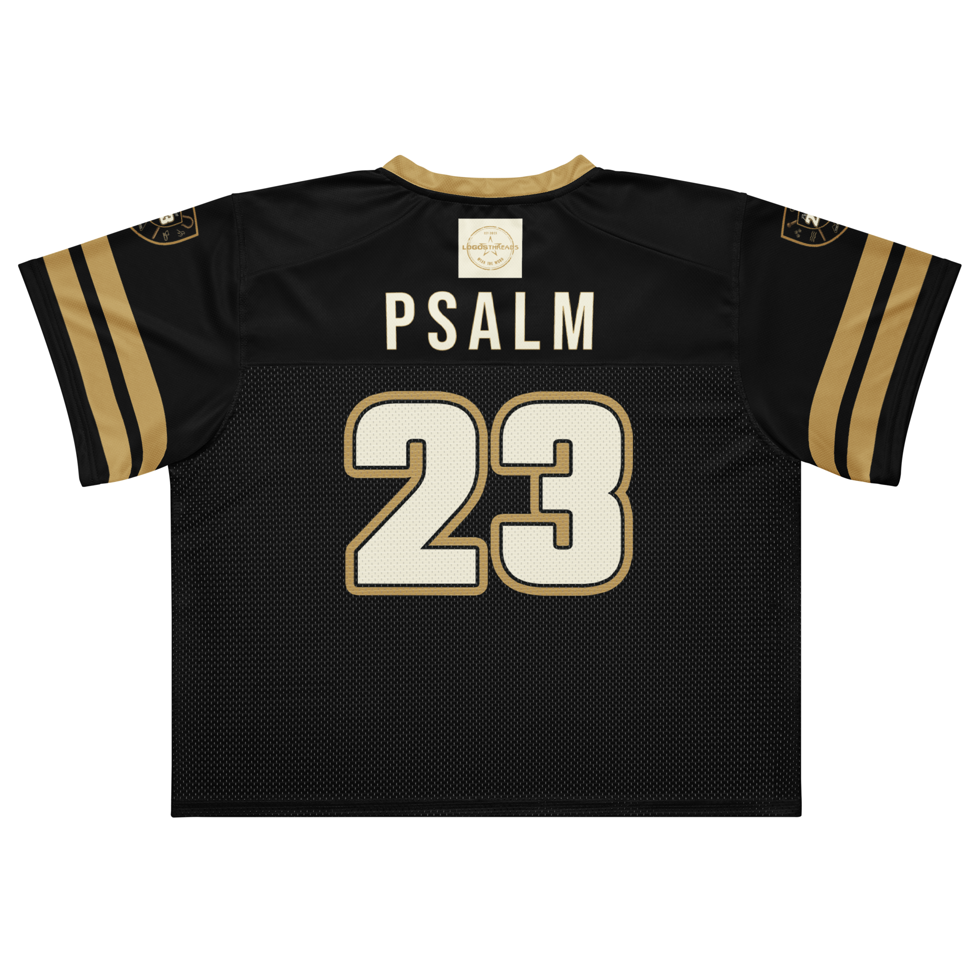 Psalm 23 Football Jersey (Dark Edition) | Minimal Christian Football Jersey | Logos Threads