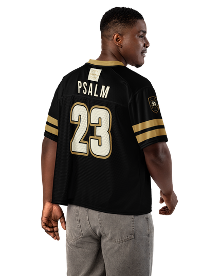 Psalm 23 Football Jersey (Dark Edition) | Minimal Christian Football Jersey | Logos Threads