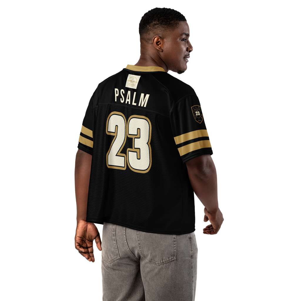 Psalm 23 Football Jersey (Dark Edition) | Minimal Christian Football Jersey | Logos Threads