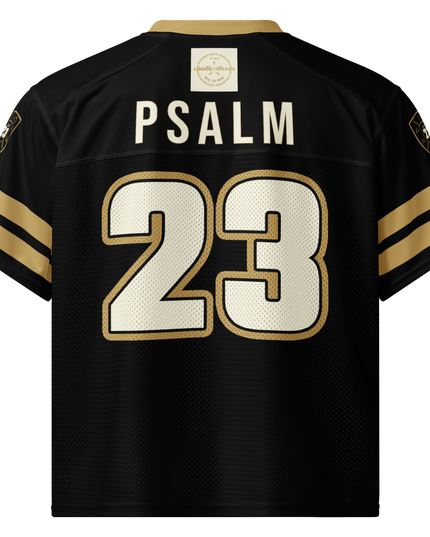 Psalm 23 Football Jersey (Dark Edition) | Minimal Christian Football Jersey | Logos Threads