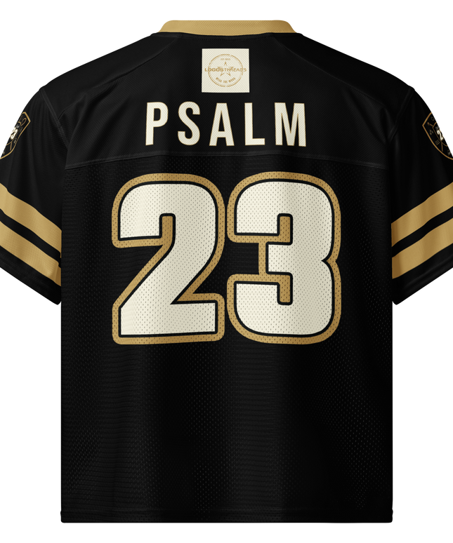 Psalm 23 Football Jersey (Dark Edition) | Minimal Christian Football Jersey | Logos Threads