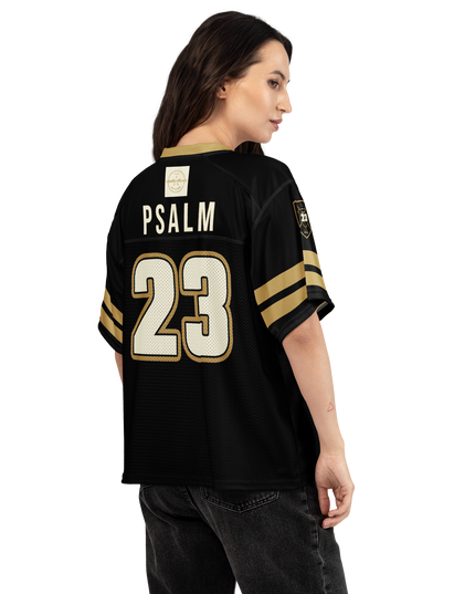 Psalm 23 Football Jersey (Dark Edition) | Minimal Christian Football Jersey | Logos Threads