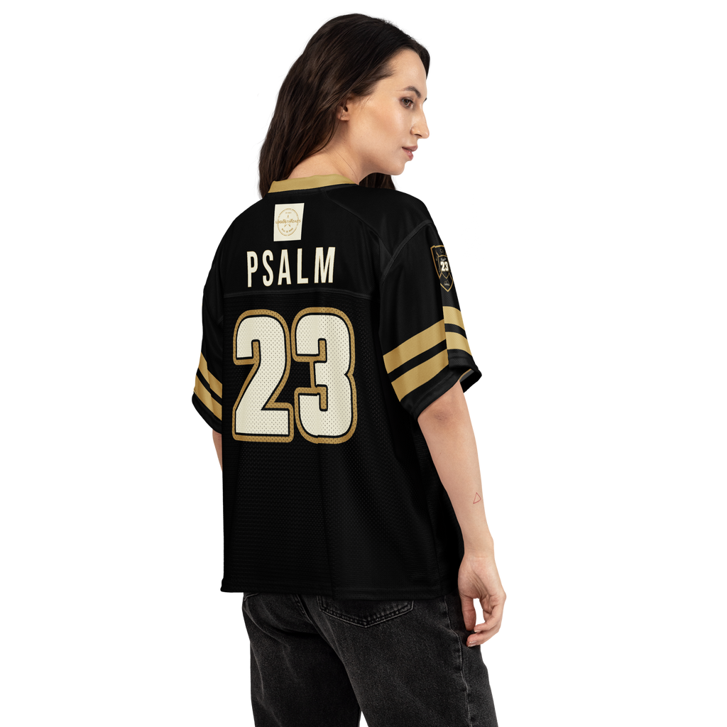 Psalm 23 Football Jersey (Dark Edition) | Minimal Christian Football Jersey | Logos Threads