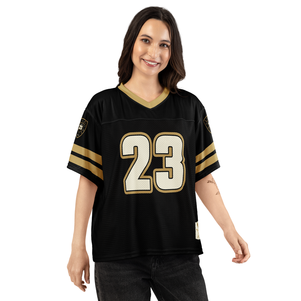 Psalm 23 Football Jersey (Dark Edition) | Minimal Christian Football Jersey | Logos Threads