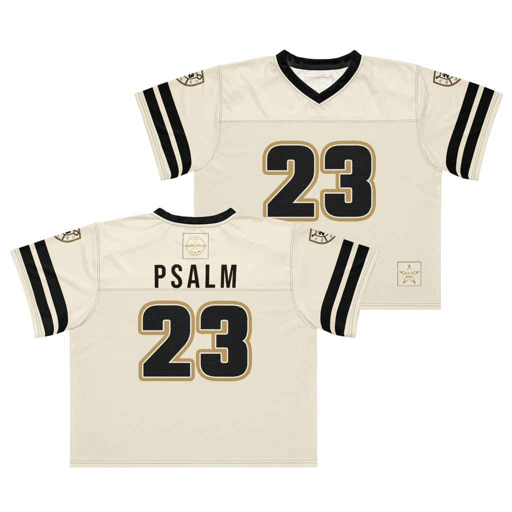 Psalm 23 Football Jersey (Light Edition) | Minimal Christian Football Jersey | Logos Threads