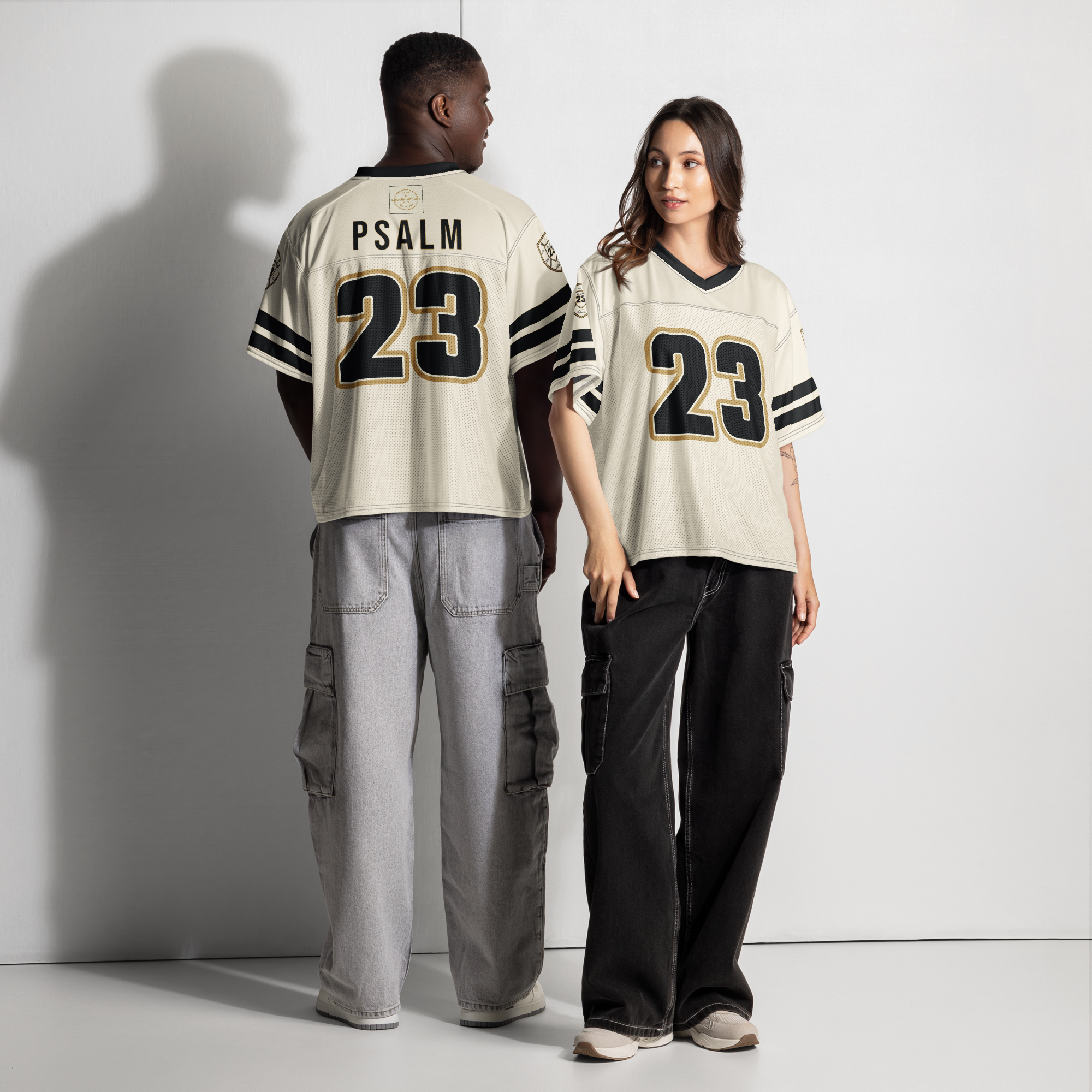 Psalm 23 Football Jersey (Light Edition) | Minimal Christian Football Jersey | Logos Threads
