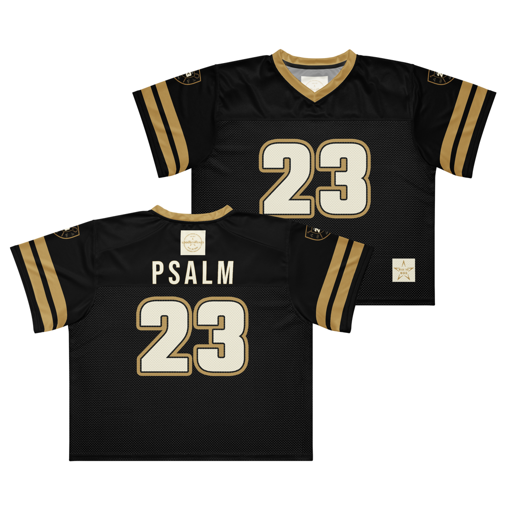 Psalm 23 Football Jersey (Dark Edition) | Minimal Christian Football Jersey | Logos Threads