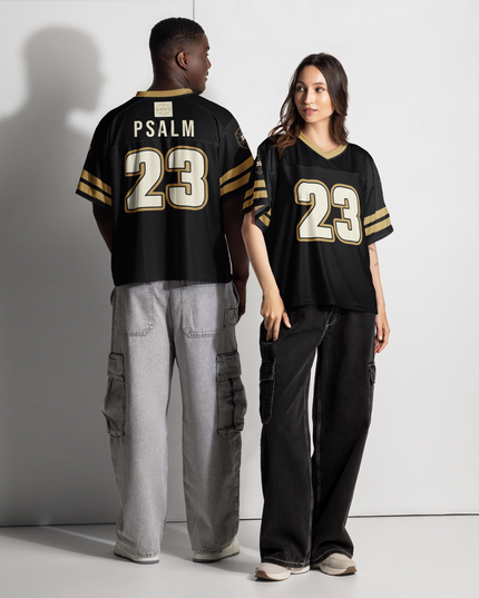 Psalm 23 Football Jersey (Dark Edition) | Minimal Christian Football Jersey | Logos Threads