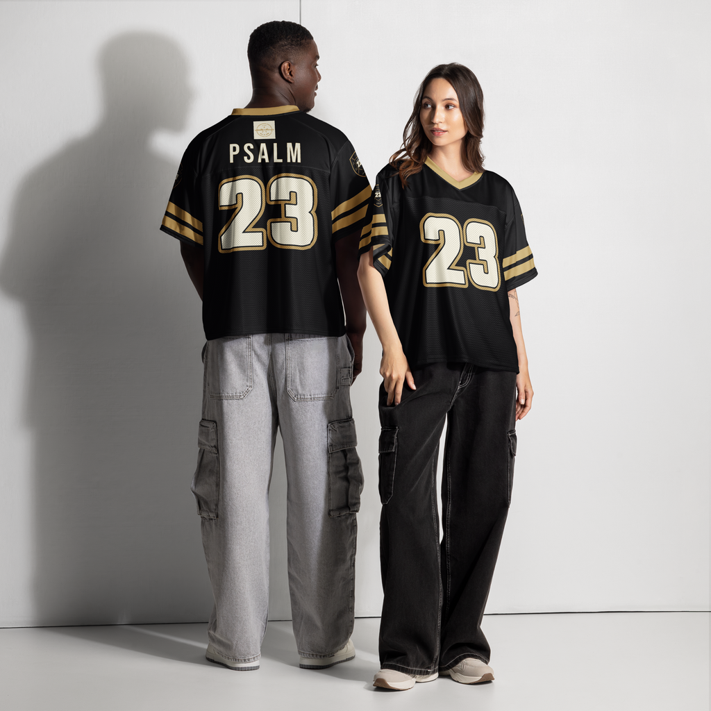 Psalm 23 Football Jersey (Dark Edition) | Minimal Christian Football Jersey | Logos Threads