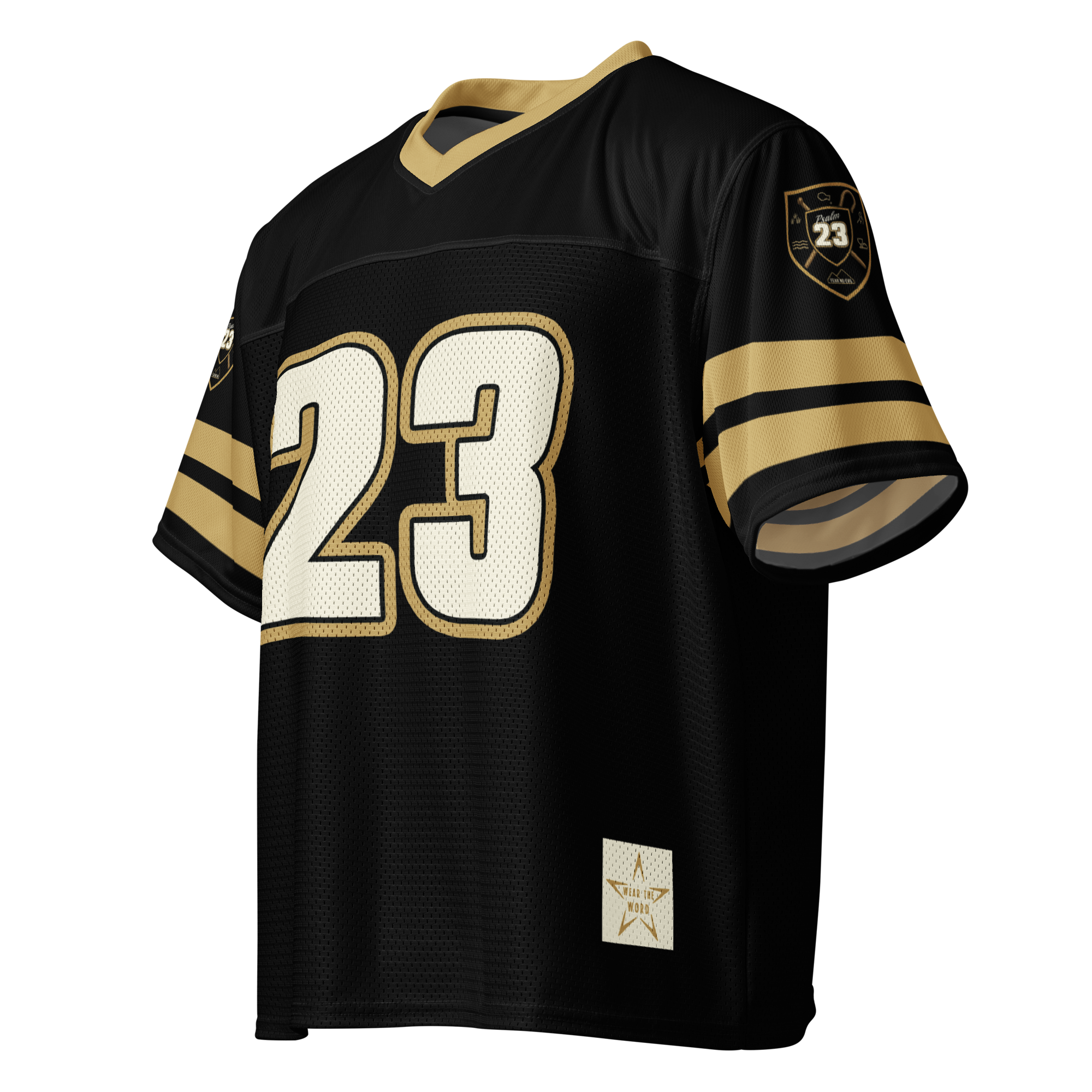 Psalm 23 Football Jersey (Dark Edition) | Minimal Christian Football Jersey | Logos Threads