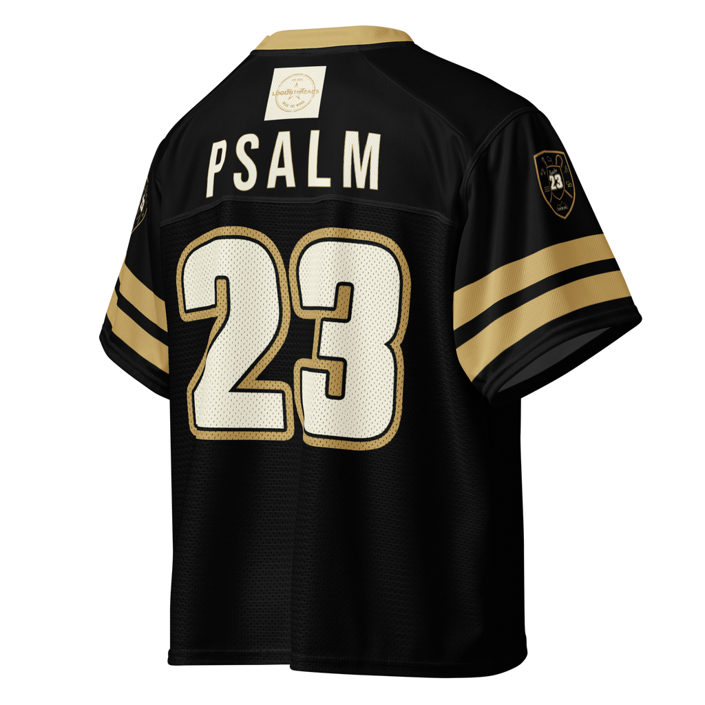 Psalm 23 Football Jersey (Dark Edition) | Minimal Christian Football Jersey | Logos Threads
