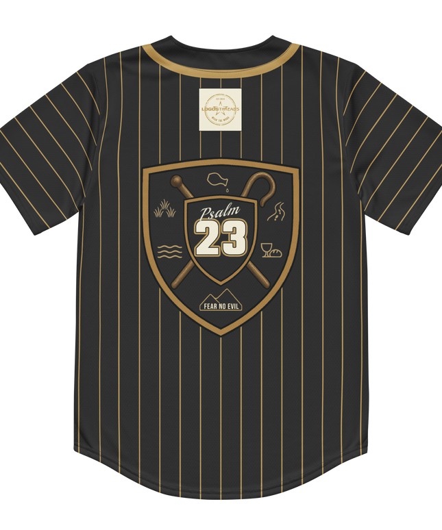 Psalm 23 Baseball Jersey (Dark Edition) | Minimal Christian Baseball Jersey | Logos Threads
