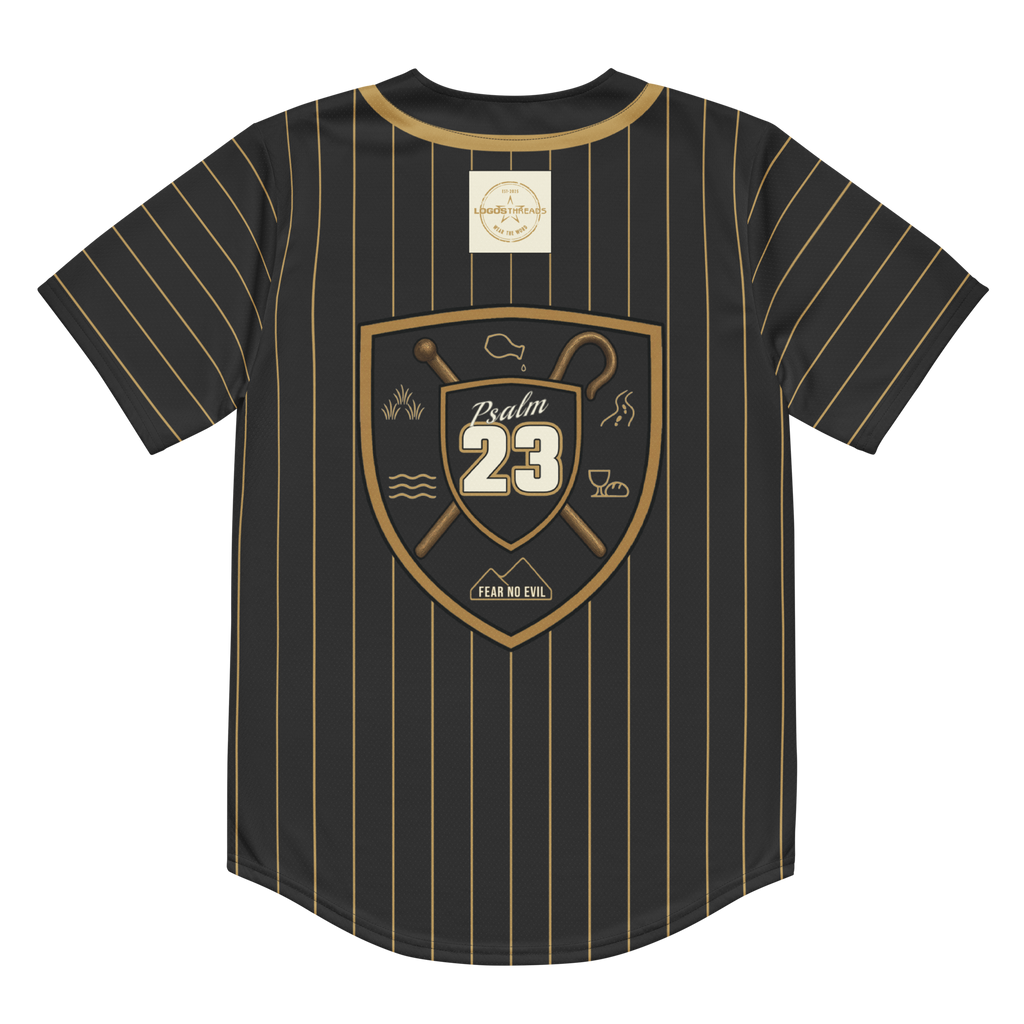 Psalm 23 Baseball Jersey (Dark Edition) | Minimal Christian Baseball Jersey | Logos Threads