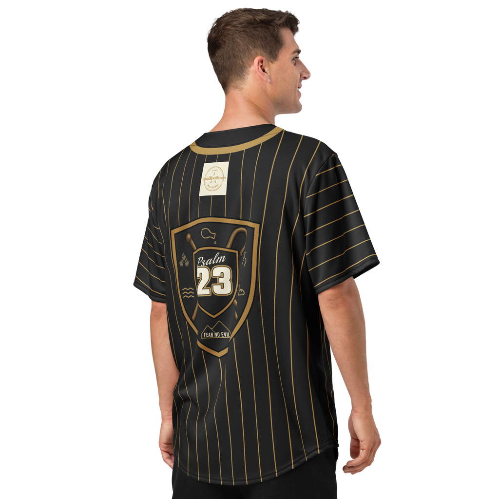 Psalm 23 Baseball Jersey (Dark Edition) | Minimal Christian Baseball Jersey | Logos Threads
