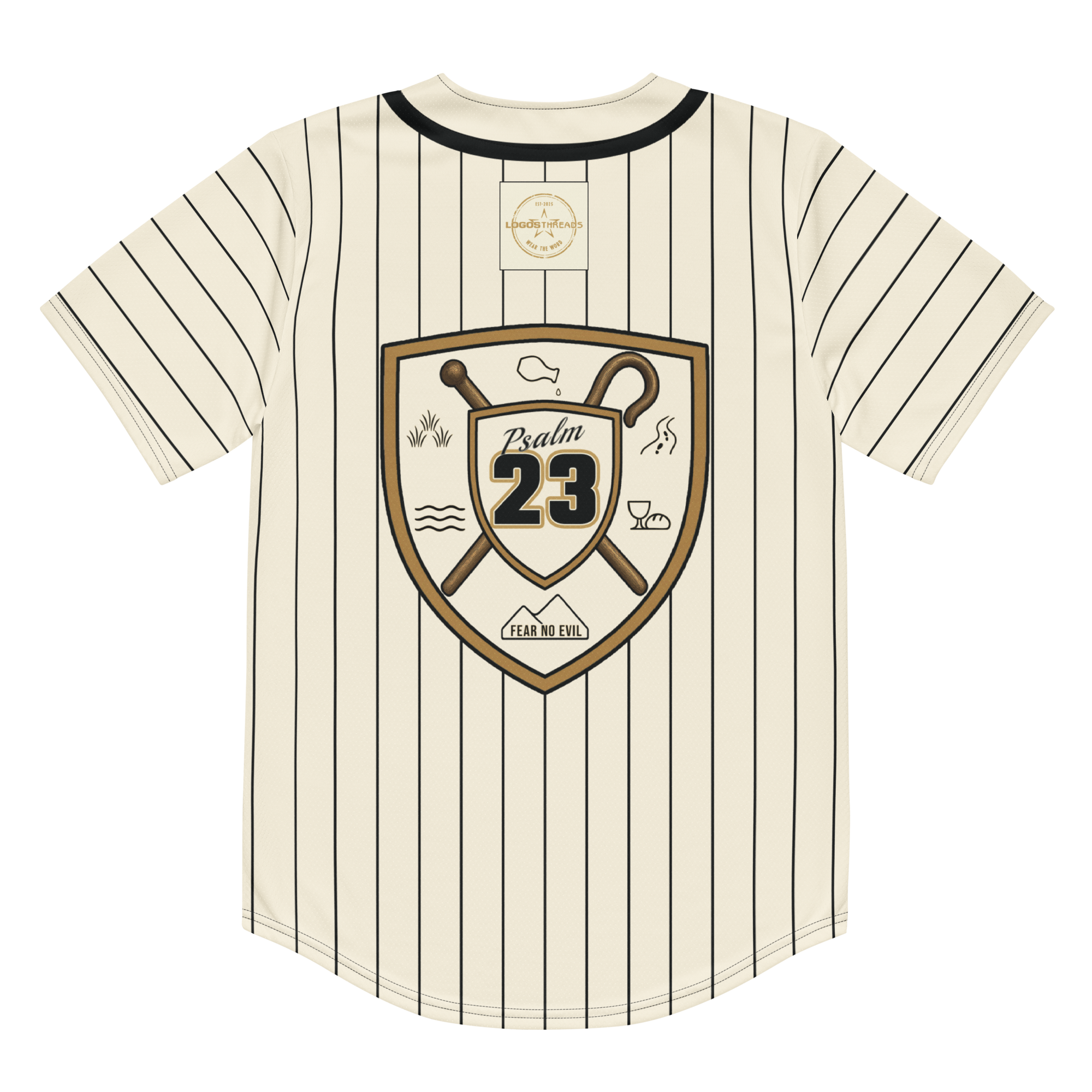Psalm 23 Baseball Jersey (Light Edition) | Minimal Christian Baseball Jersey | Logos Threads