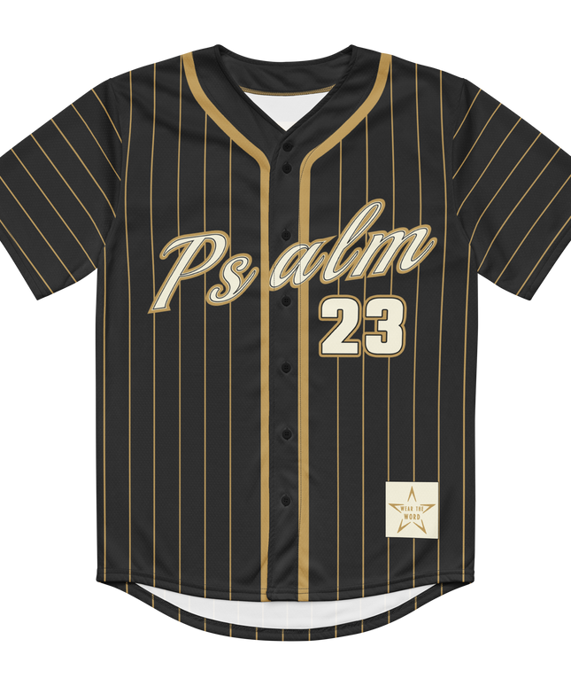 Psalm 23 Baseball Jersey (Dark Edition) | Minimal Christian Baseball Jersey | Logos Threads
