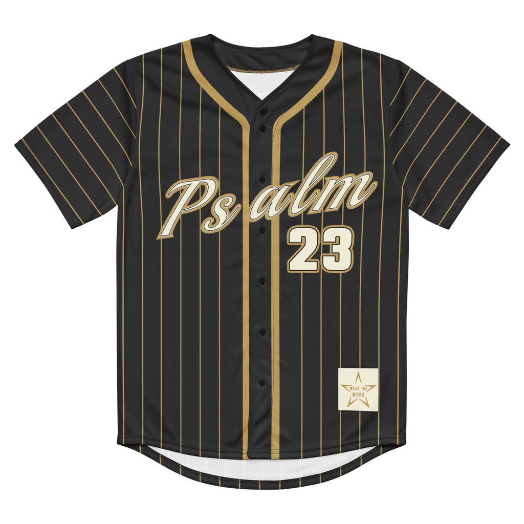 Psalm 23 Baseball Jersey (Dark Edition) | Minimal Christian Baseball Jersey | Logos Threads