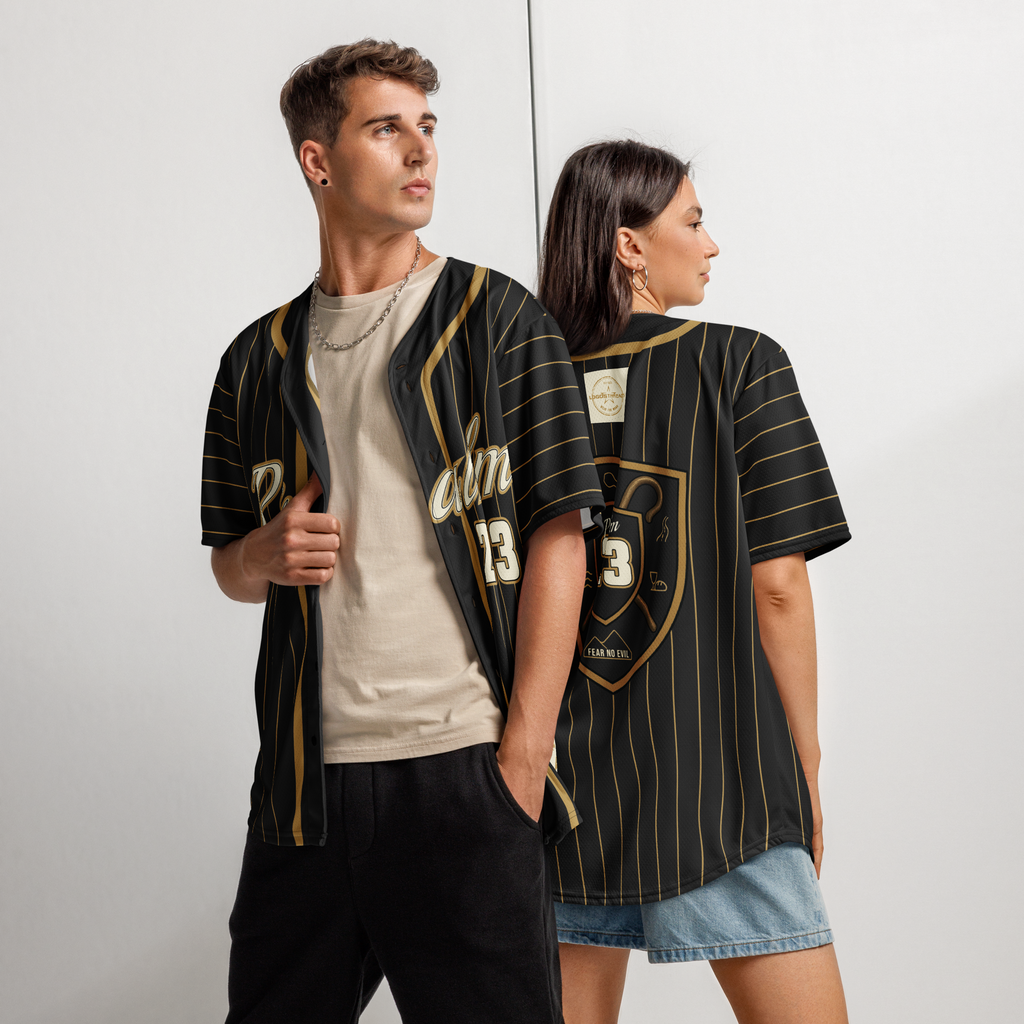 Psalm 23 Baseball Jersey (Dark Edition) | Minimal Christian Baseball Jersey | Logos Threads
