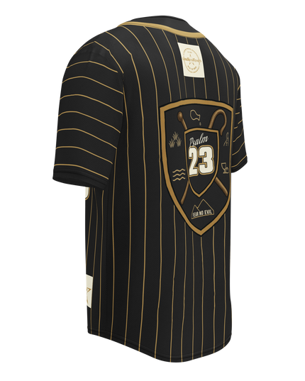 Psalm 23 Baseball Jersey (Dark Edition) | Minimal Christian Baseball Jersey | Logos Threads
