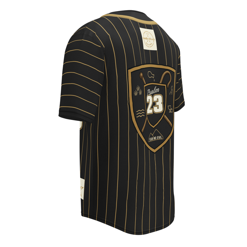 Psalm 23 Baseball Jersey (Dark Edition) | Minimal Christian Baseball Jersey | Logos Threads