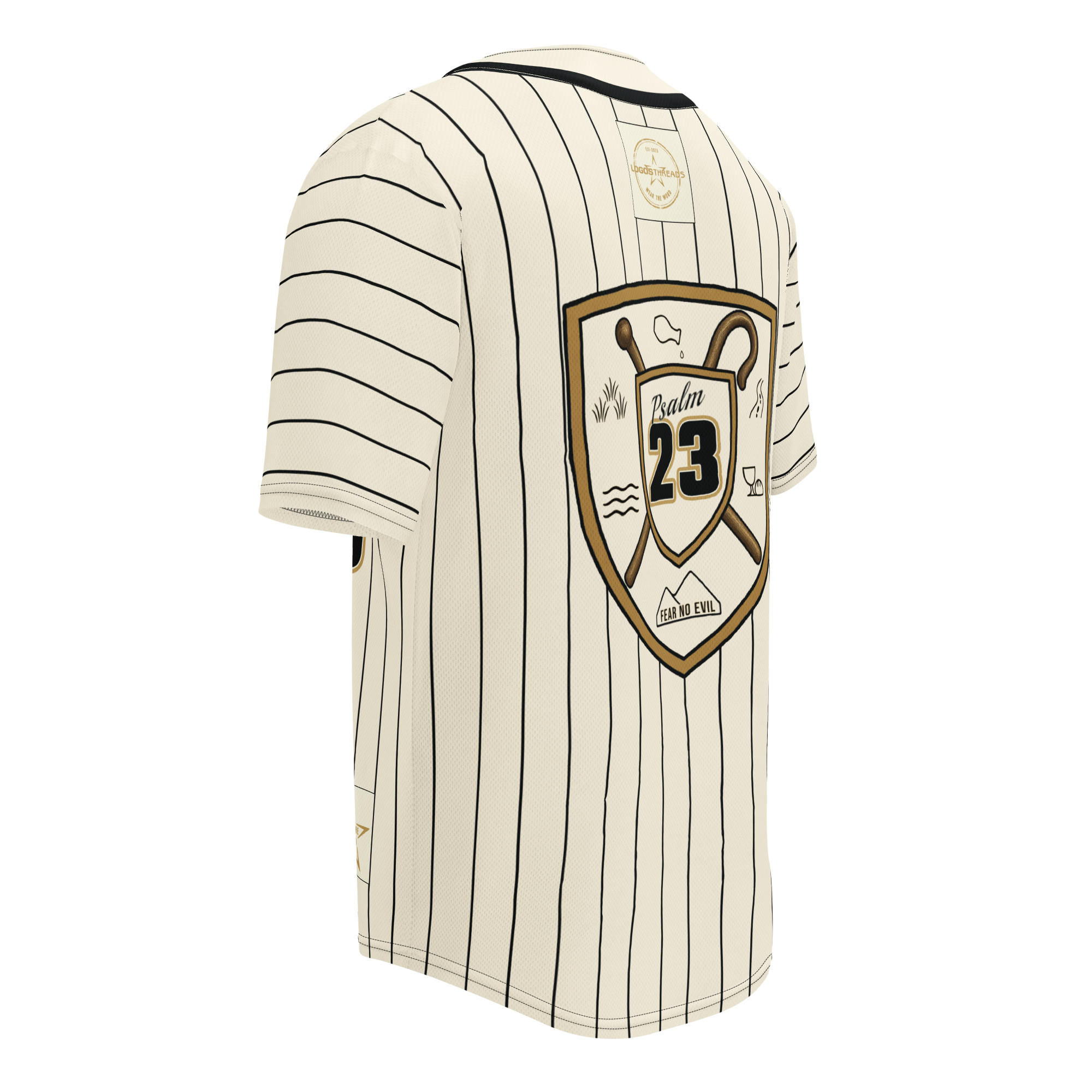 Psalm 23 Baseball Jersey (Light Edition) | Minimal Christian Baseball Jersey | Logos Threads