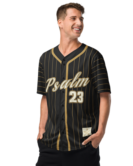 Psalm 23 Baseball Jersey (Dark Edition) | Minimal Christian Baseball Jersey | Logos Threads