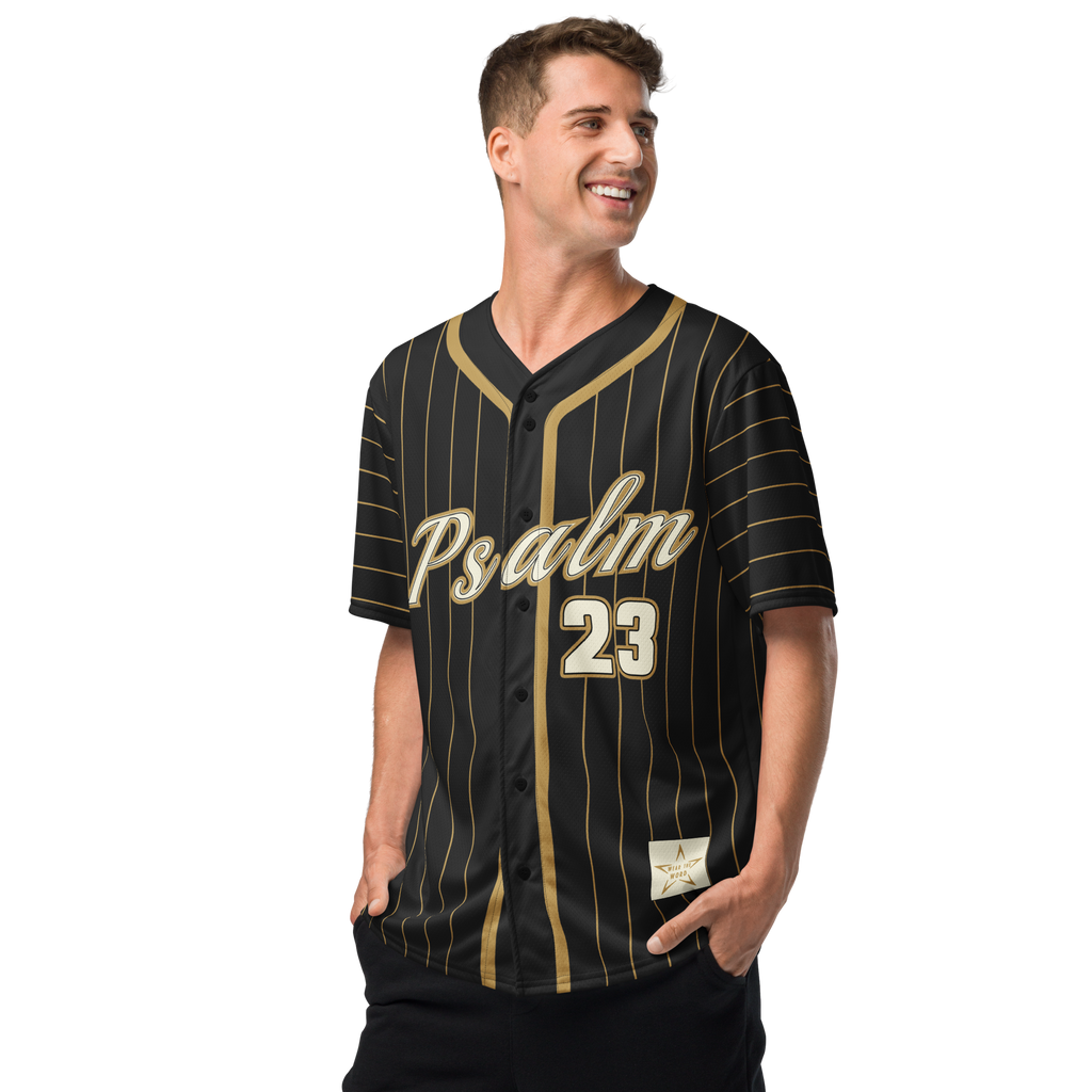 Psalm 23 Baseball Jersey (Dark Edition) | Minimal Christian Baseball Jersey | Logos Threads