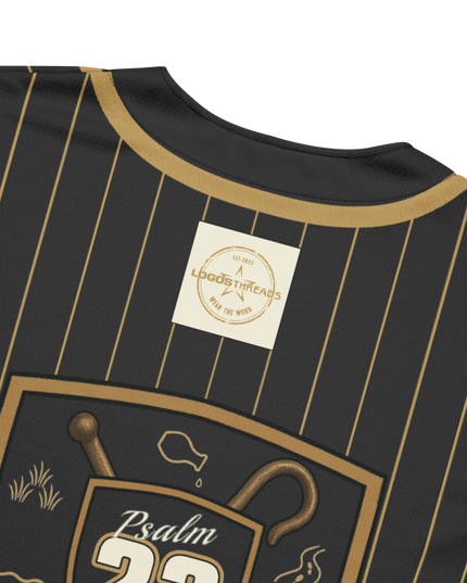 Psalm 23 Baseball Jersey (Dark Edition) | Minimal Christian Baseball Jersey | Logos Threads