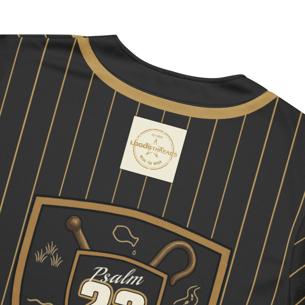 Psalm 23 Baseball Jersey (Dark Edition) | Minimal Christian Baseball Jersey | Logos Threads