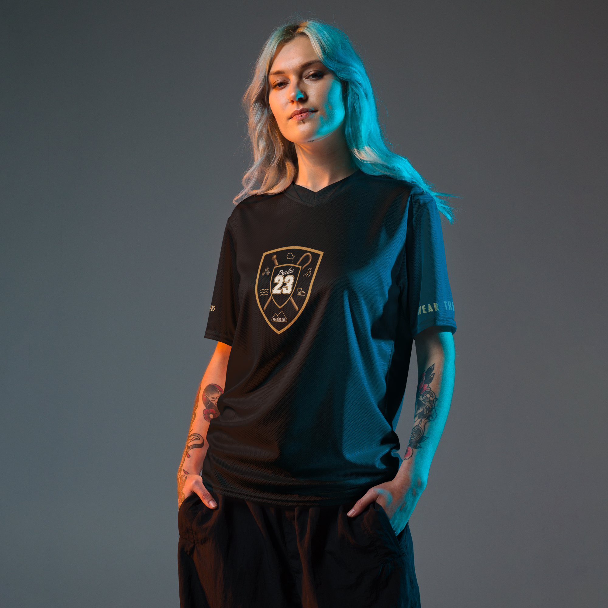 Psalm 23 Standard Jersey (Dark Edition) | Minimal Christian Jersey | Logos Threads