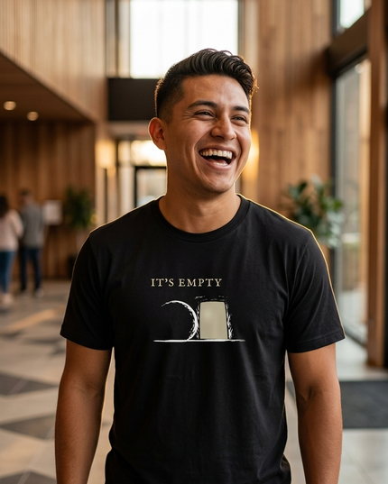 It’s Empty Tee (AU Dark Edition) | Minimal Christian T-Shirt | Logos Threads