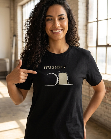 It’s Empty Tee (AU Dark Edition) | Minimal Christian T-Shirt | Logos Threads