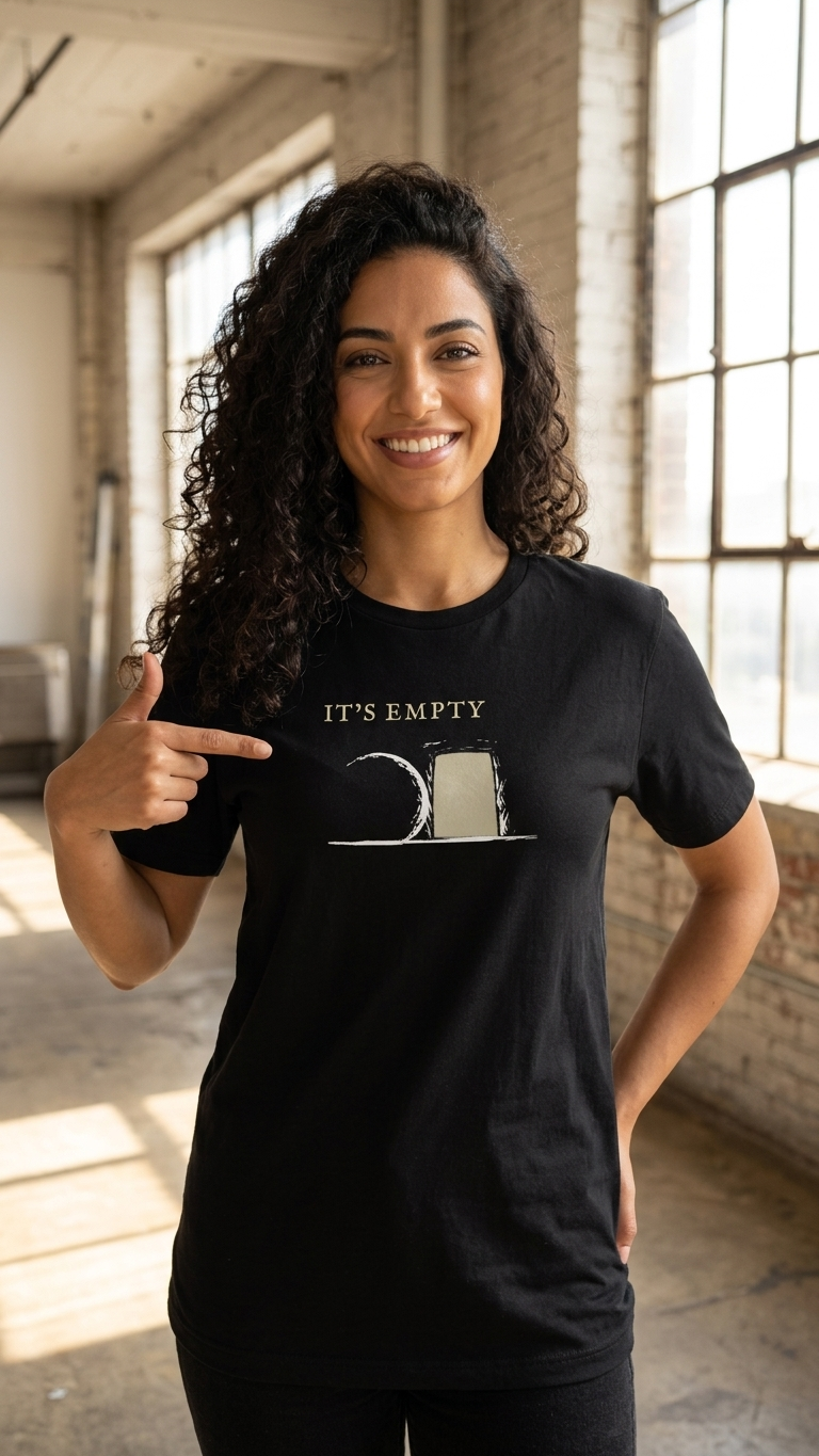 It’s Empty Tee (AU Dark Edition) | Minimal Christian T-Shirt | Logos Threads
